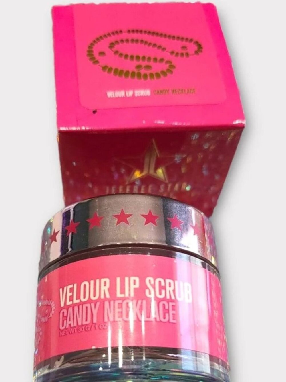 New Jeffree Star Lip Scrub in candy necklace